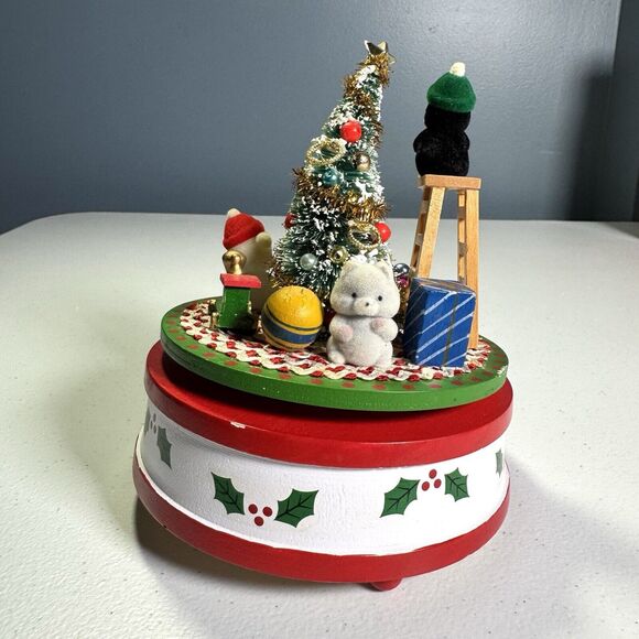 Rare Enesco 1986 X-mas Tree Gifts Revolving Musical | Vintage Christmas #313327 - Picture 8 of 13